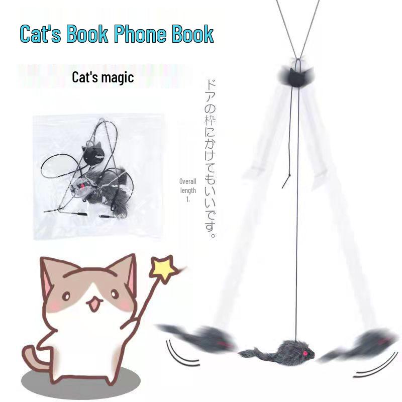 Door-Hanging Cat Teaser Wand: Interactive Bouncing Toy for Kitten Entertainment & Boredom Relief