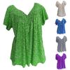 Women T-shirts V Neck Breathable Plus Size Flower Print Summer T-shirts for Daily Wear