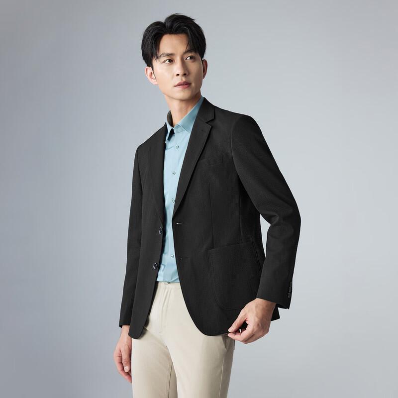 Lilang Men's Slim Fit Textured Jacquard Suit Jacket