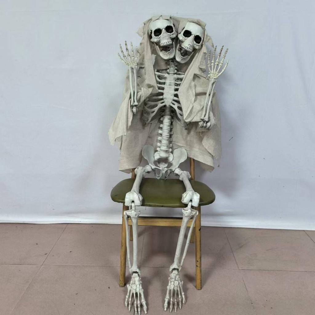 Halloween 5.5ft Skeleton Simulation Human Plastic Skeleton Haunted House Prop Skeleton Decoration