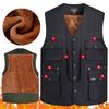 Men's Winter Plus Velvet Warm Vest, Thickened with Large Pockets, Plus Size for Middle-aged, Elderly, and Obese Individuals Up To 8XL