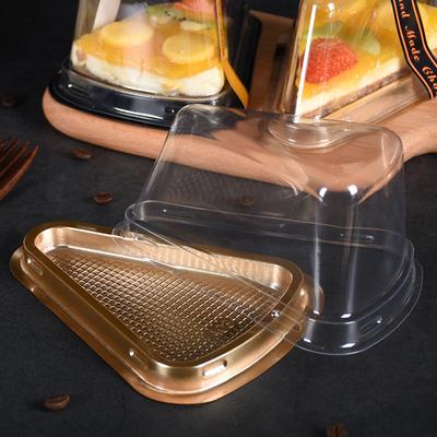 100Pcs Triangle Clear Box For 6 Inch Cut Pieces Mousse Cake Pastry Cheese Packaging Case Transparent Blister Boxes