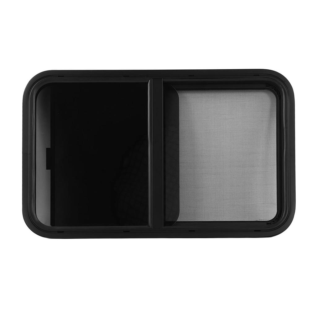 RV Window Rounded Corner Push Pull Style UV Proof Sealed Black Powder Coating for Camper