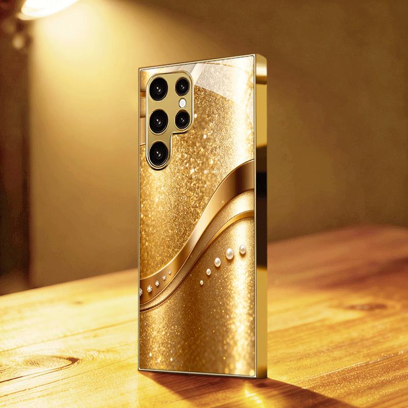 Högklassigt Telefonfodral Galvaniserat Glas TPU Telefonfodral för Samsung Galaxy S26 S25 S24 S23 S22 S21 FE Ultra Plus Stöttåligt.