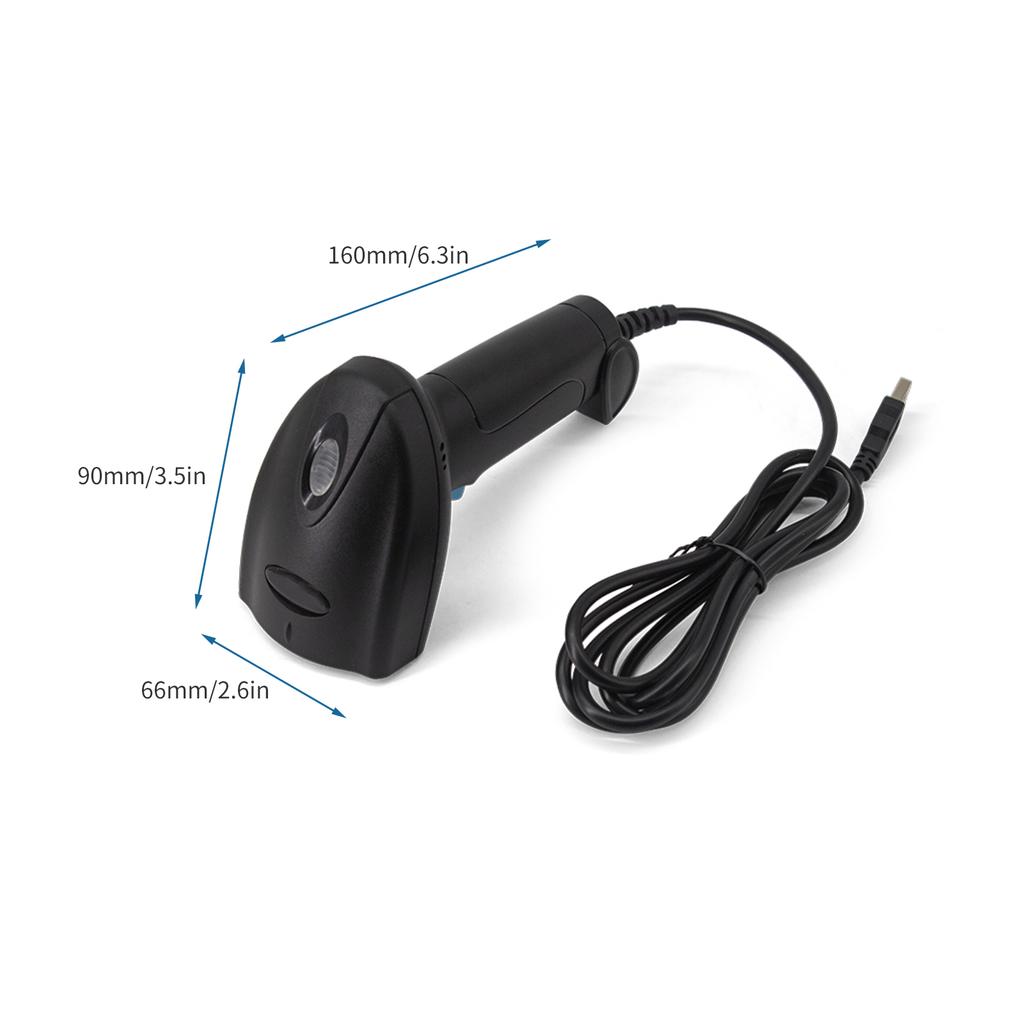 1D 2D Barcode Scanner Handheld USB Wired Bar Code Reader Manual Trigger Auto Continuous Scanning Support Paper Code