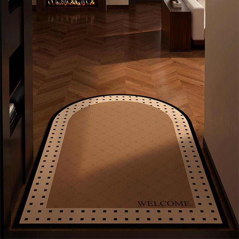 Middle Ancient Style Entrance Door Mat Dirt Resistant PVC Door Leather Carpet Floor Mat