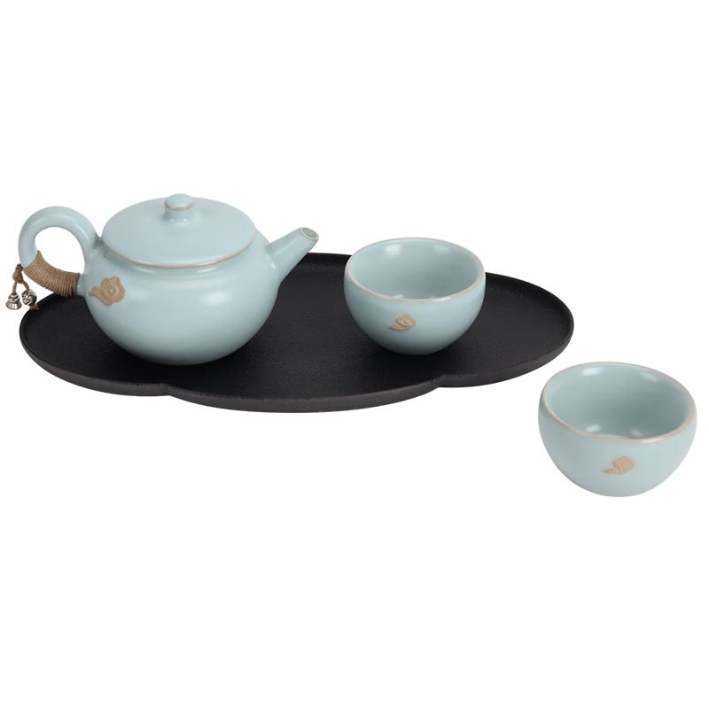 Wanqiantang High-End Ceramic Kung Fu Tea Set with Tea Tray