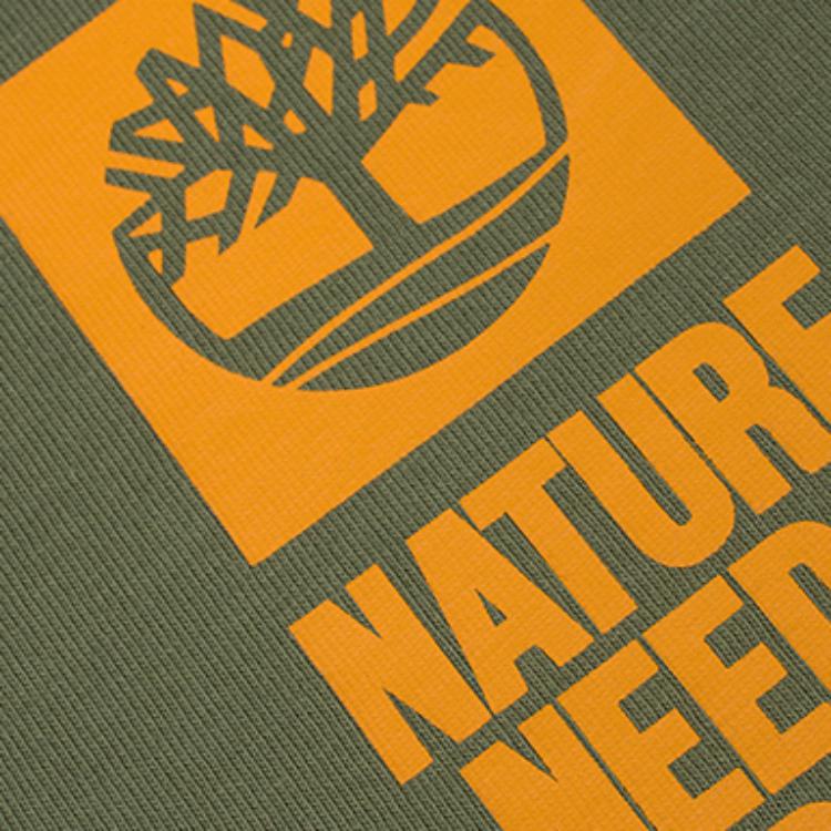 Timberland Outdoor Casual Printed Crew Neck Short Sleeve T-Shirt Men Tops Cassel-Green A2FFD-590