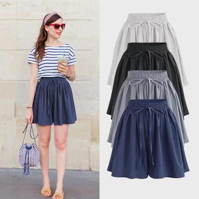 Chiffon-Shorts mit weitem Bein für Damen in Übergröße – Sommer-Shorts mit elastischer Taille, lässiger koreanischer Stil