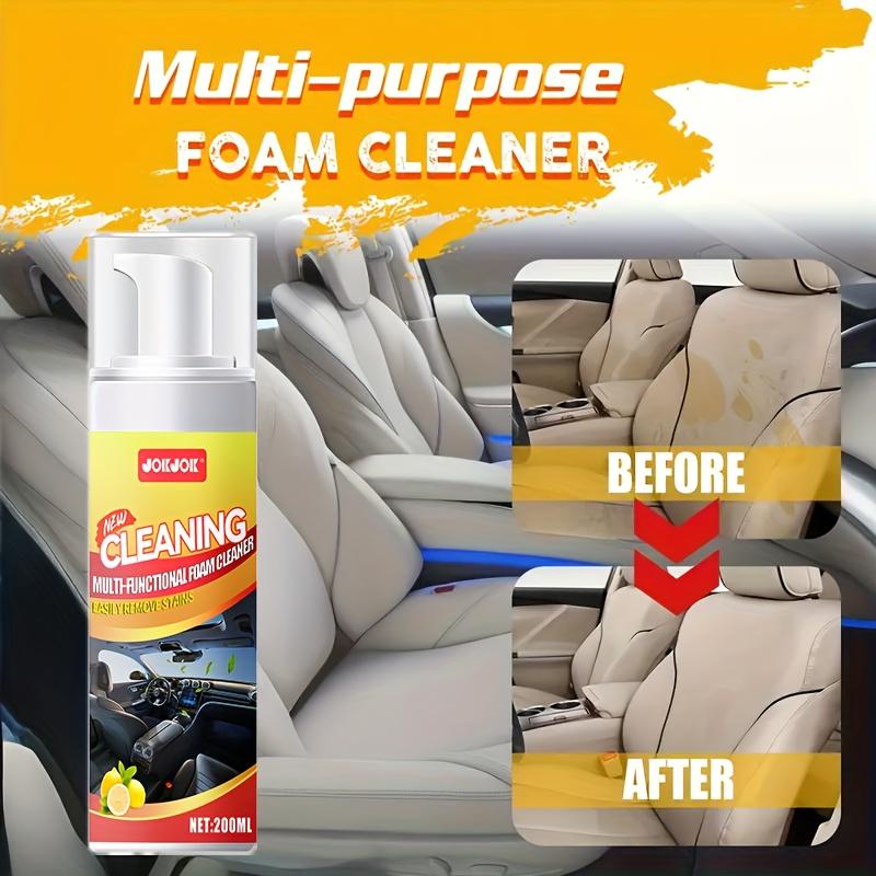 Professional Multi-Purpose Foam Refresher Spray, 200ML Lemon Scented, Press Bottle, Car Interior & Kitchen Use, Durable Formula