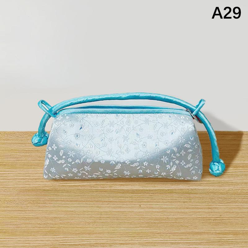 Retro Embroidery Satin Silk Handbags Flower Storage Bags Silk Embroidered Women Bag  Matching Bride Women Handbag