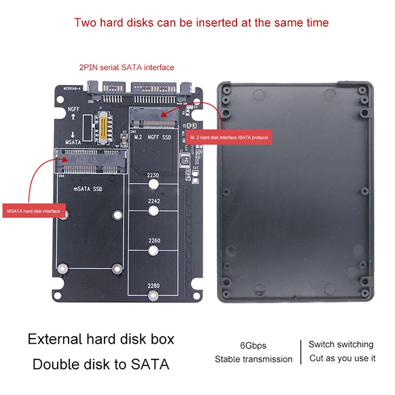 

1 шт. M.2 Ngff SSD Msata протокол к последовательному порту коробка жесткого диска Msata к SATA 3