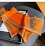 Retro Orange Schal Langer Streifen Damen Vielseitiger Professioneller Anzug Hemd Dekoration Halsschutz Schal Band