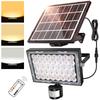 MEIKEE Improved High 3 Color Remote 5 Intelligent Solar Sensor Light with Motion 100W Warm Neutral Daylight Separate High 5m Automatic Parking IP66