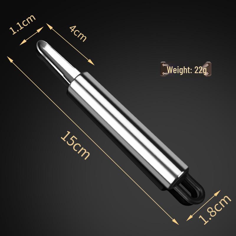 Stainless Steel Shrimp Peeling and Deveining Knife: Removes Shrimp Stomach, Peels Shell, Deveins, Opens Back, and Removes Longan Core.