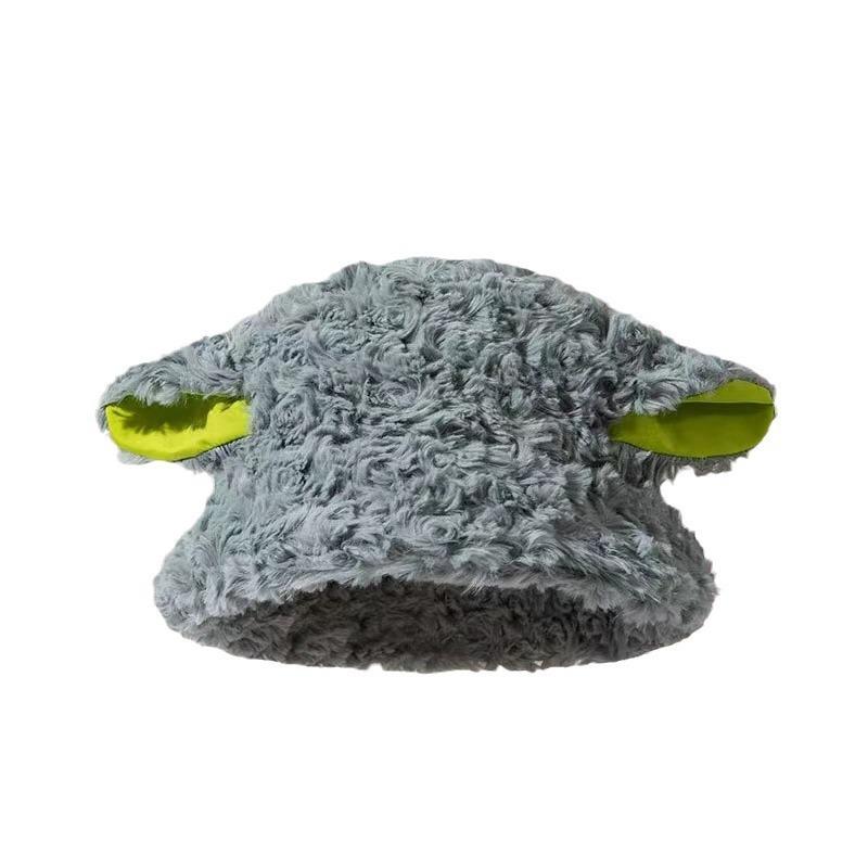 Winter hat baa sheep ear hat female cute lamb plush bucket hat female versatile warm lamb hat tide