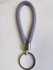 Woven Leather Cord Metal Keychain Pendant