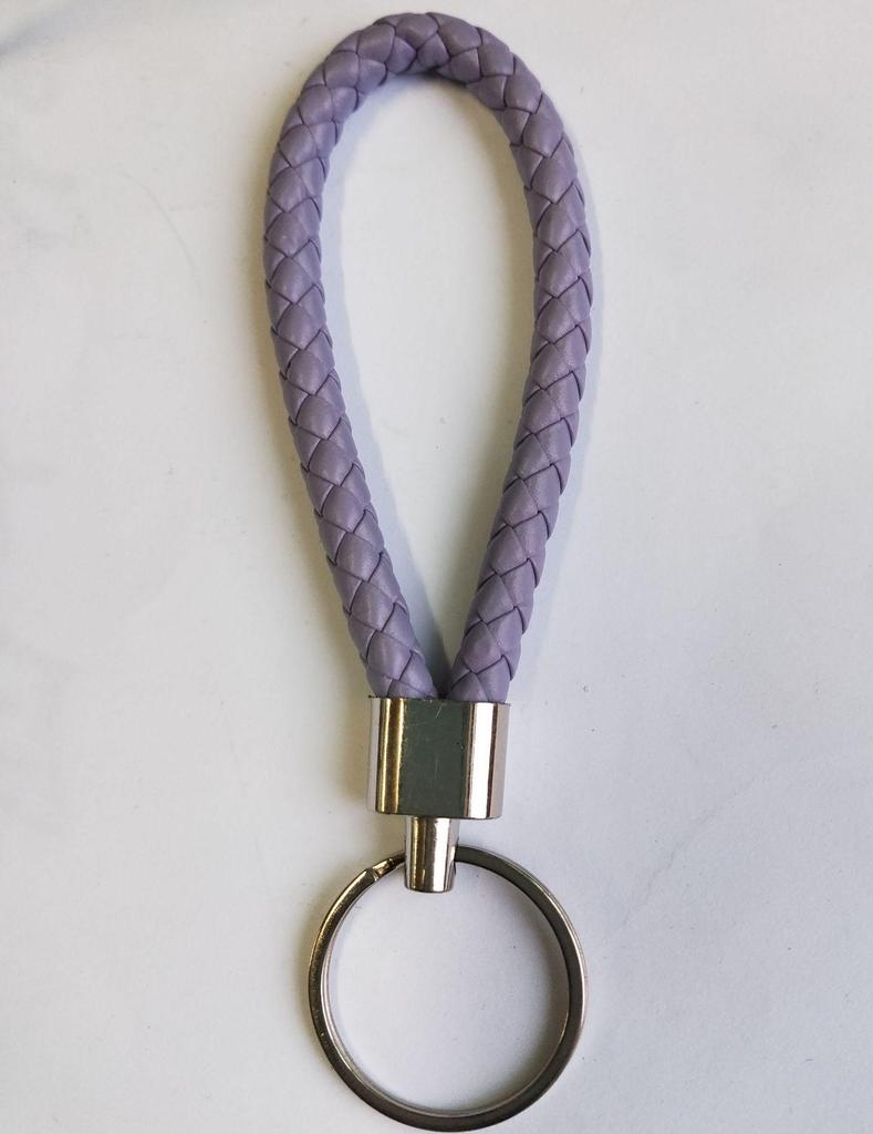 Woven Leather Cord Metal Keychain Pendant