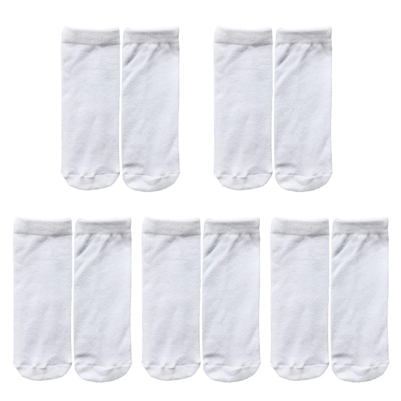 5 Pairs Dye Sublimation Sock Blank White Sublimation Socks For Teen and Adult Blank Socks For Sublimation