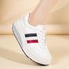 Women's Loafers Sneakers Height Increase White Leather Platform Casual Thick Sole Elevator Shake Shoes