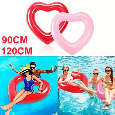 1 ks Nafukovací plavecký kruh Vodní bazén PVC plavecký kruh Foto rekvizity Láska Plavání Kruh Červený 90/120 cm