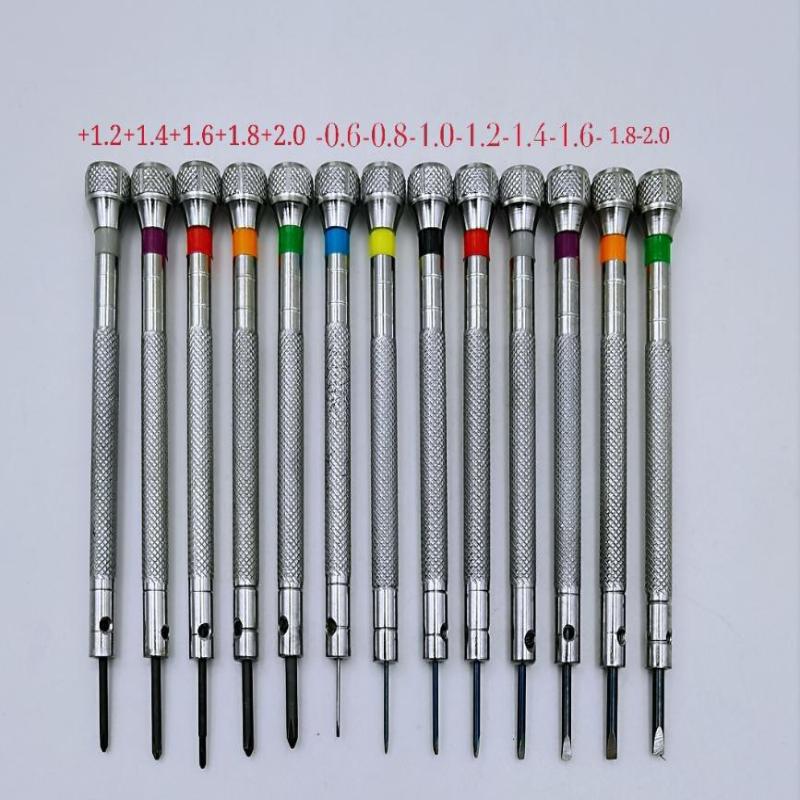 13Pcs 0.6-2.0Mm Precision Screwdriver Set Iron Micro Cross Repair Kit For Watches Glasses Jewelry