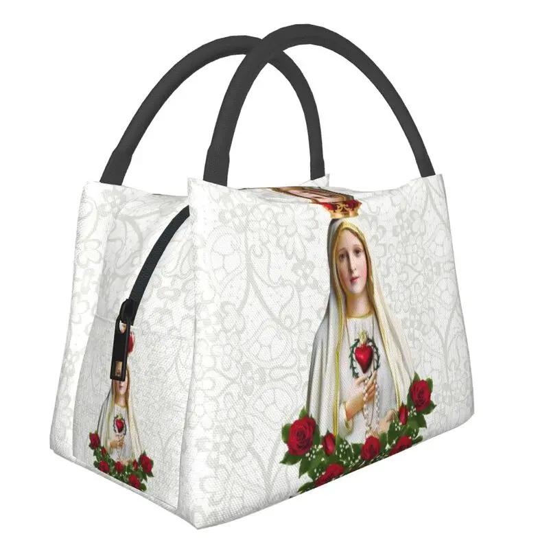 Geantă de prânz termică izolată cu design floral pentru femei, cu design catolic din Mexic, reutilizabilă, pentru depozitarea mesei, cutie de călătorie