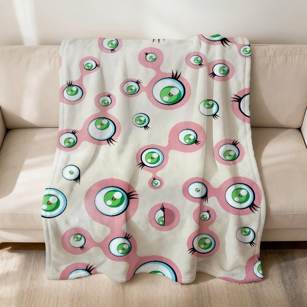 flower face Abstract pop modern murakami soft warm plush blanket dorm sofa living room pet hogar bedroom gift nap home Flannel