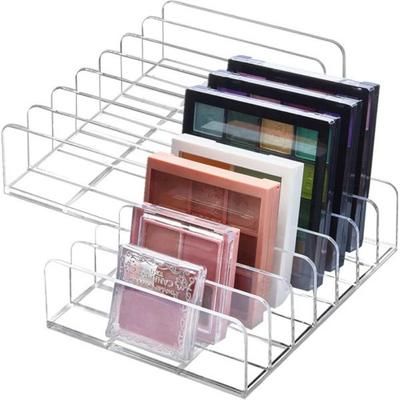 TUZAZO 2 Pack Acrylic Eyeshadow Palette Makeup Organization 7 Section Blush Contour Kit Cosmetic Display Storage Holder for Sunglasses