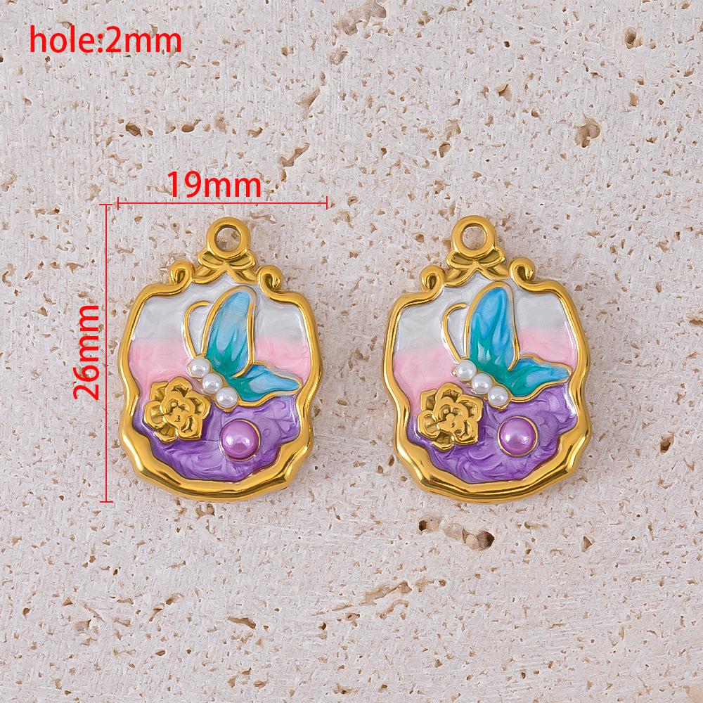 2pcs Stainless Steel Retro Ocean Turtle Octopus Crab Shell Star Pendant Necklace Earring Flower Charm Jewelry Making Craft Gift