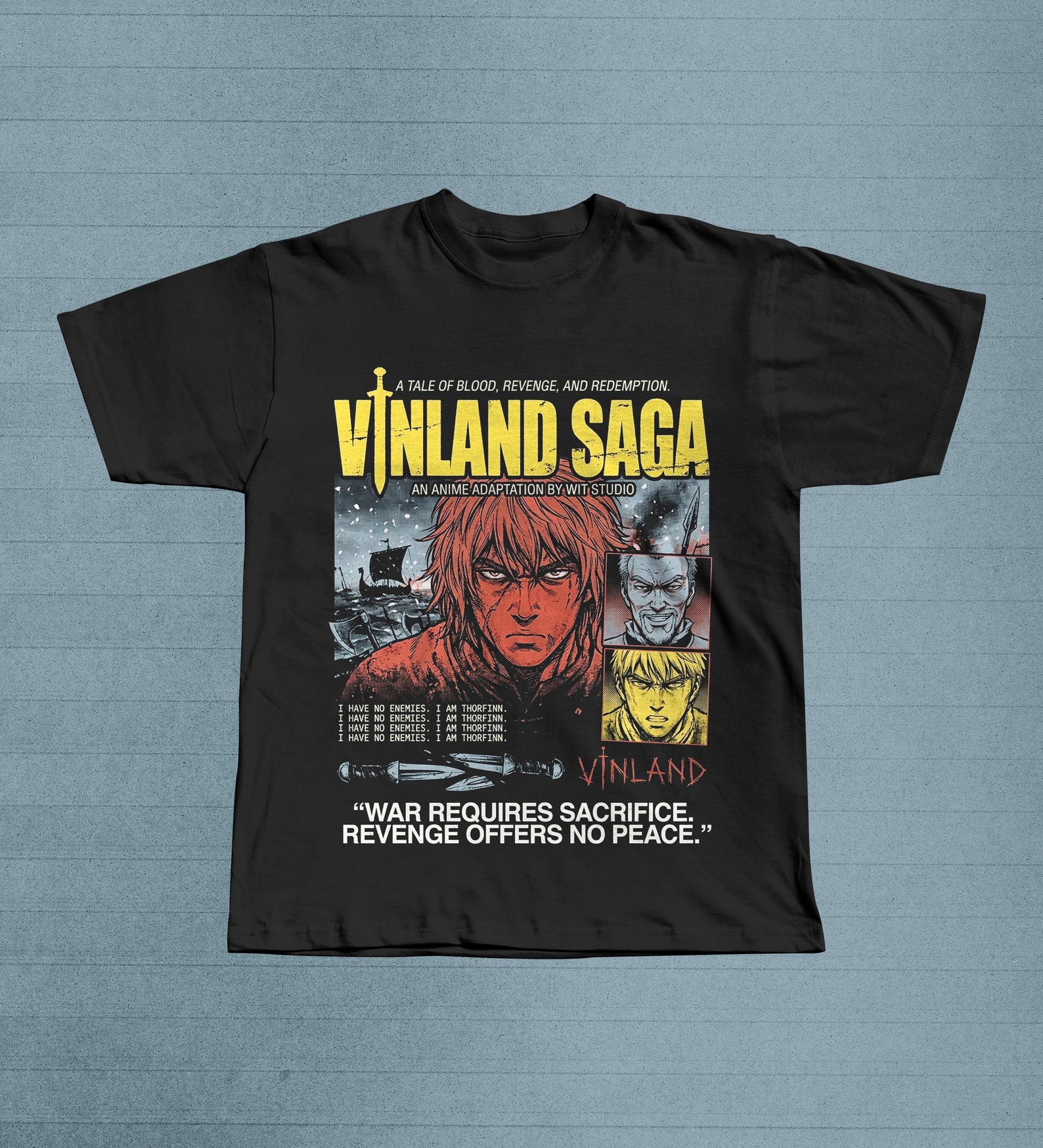 Vinland Saga Thorfinn Viking T-Shirt, Wit Studio Anime Manga Graphic Tee S