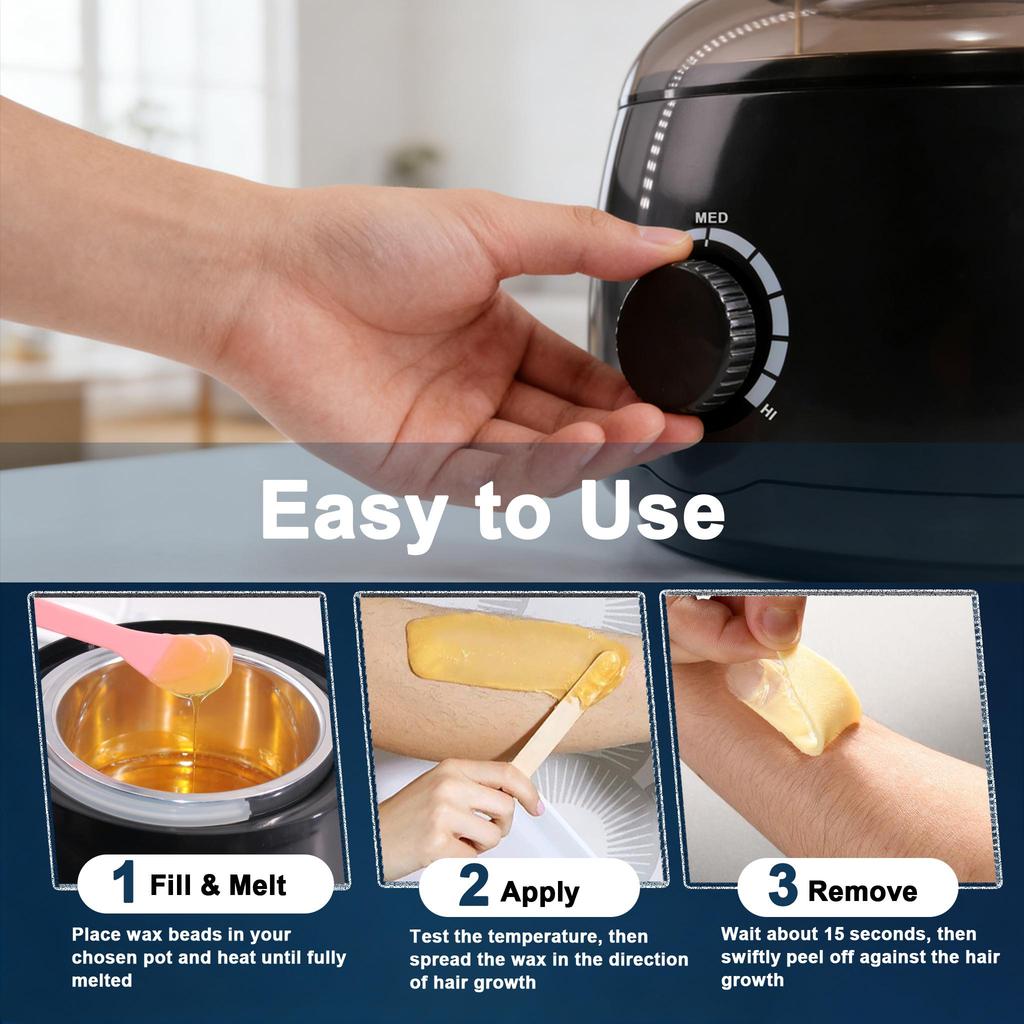Wax Warmer, Fast Heating, Hair Removal Wax Heater, Portable Wax Melting Machine, Gift for Smooth Skin