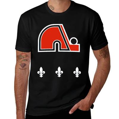 Vintage Quebec Hockey - Retro Nordiques T-Shirt Aesthetic Clothes Tees Heavyweight T Shirts for Men