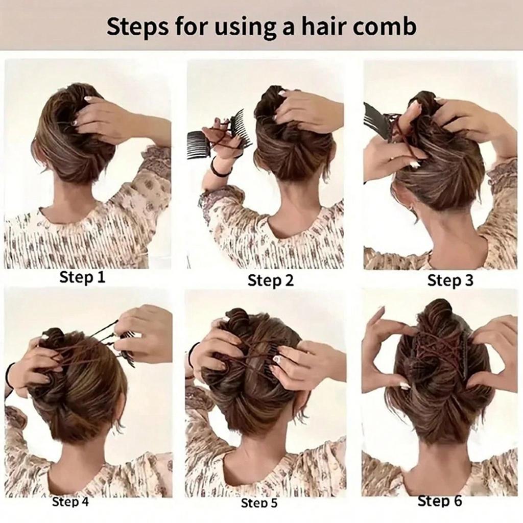 2 Pieces of Fashionable and Elegant Magic Combs Suitable for Women's Accessories, Adjustable Elastic Double Comb Hair Clips Suitable for Th