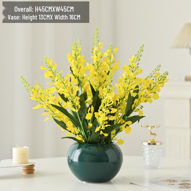 

Luxury Artificial Floral Decor: Green Plant Ornaments for Living Room or Coffee Table