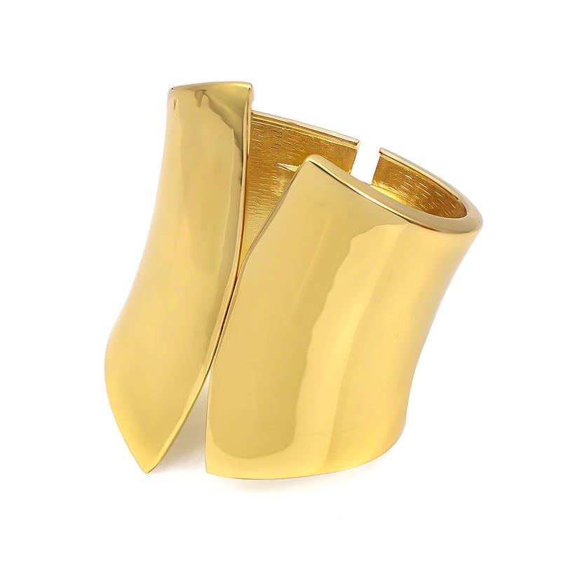 Brede Grote Metalen Sieraden Zilverkleurig Grote Manchet Armband Punk Eenvoudige Armbanden voor Vrouwen