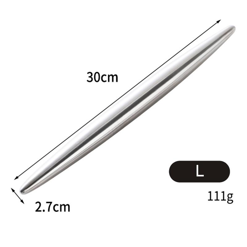 1Pc Stainless Steel Rolling Pin Kitchen Utensils Dough Roller Bake Pizza Noodles Cookie Dumplings Making Non-stick Baking Tool