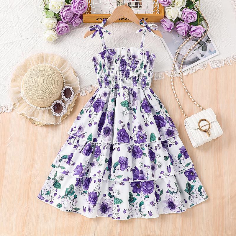 Rochie cu bretele pentru fete Vara 2025 Rochii tort pentru fete