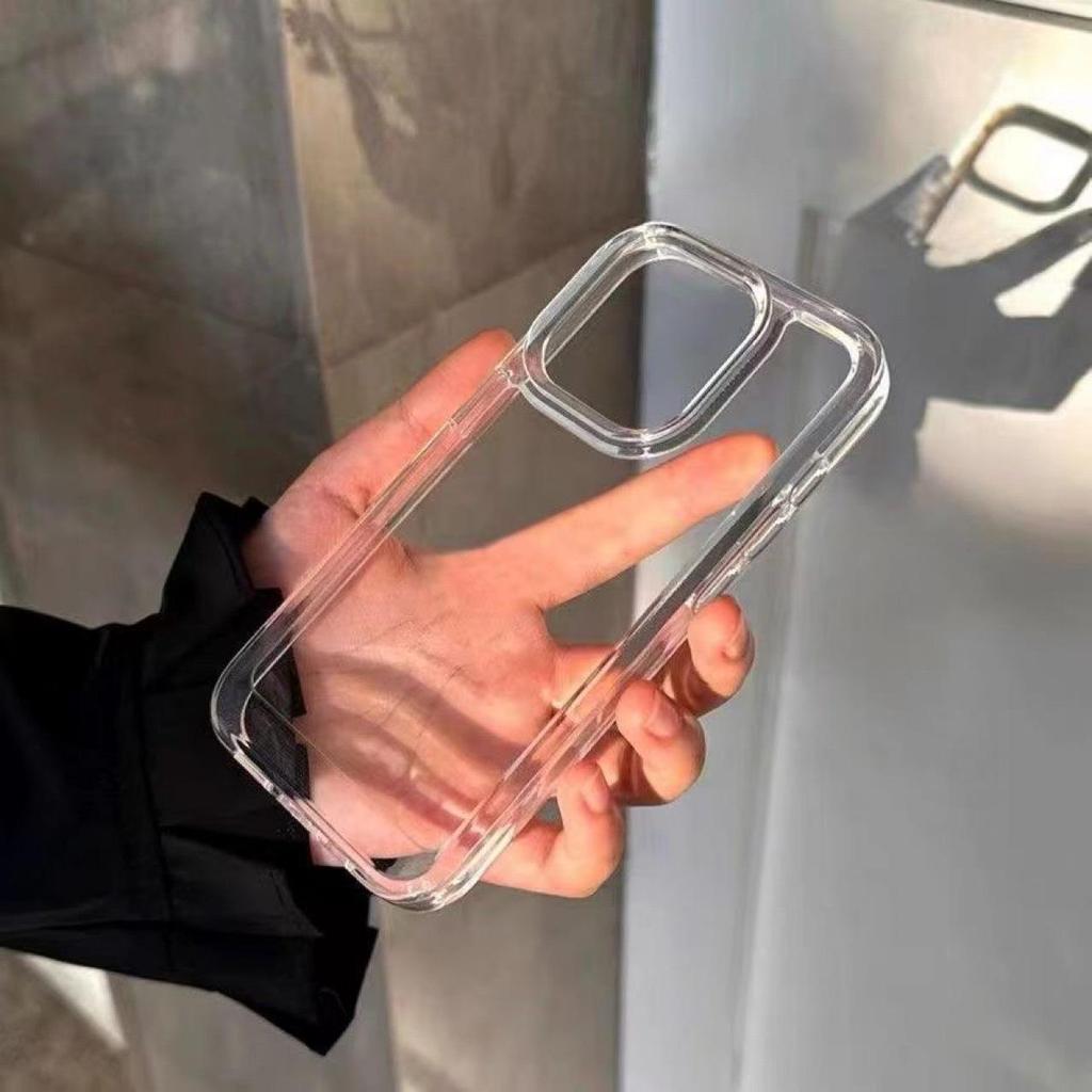 INS Simple Advanced Large Hole Transparent Mobile Case for iPhone 12-16, Apple 13, 14P