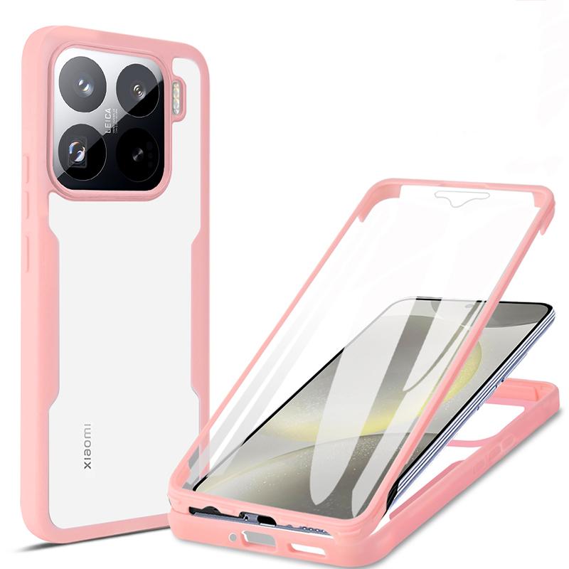 360 Full Body Protective Phone Case For Xiaomi 15 Pro 15 Ultra Mi 14 14T Pro 13 13T Transparent PC+TPU Shockproof Bumper Cover