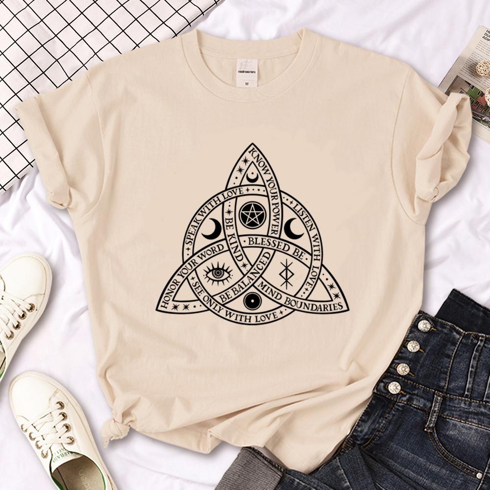 

Witch Triple Moon Gothic Sun топ женская уличная одежда футболки женская графика одежда y2k