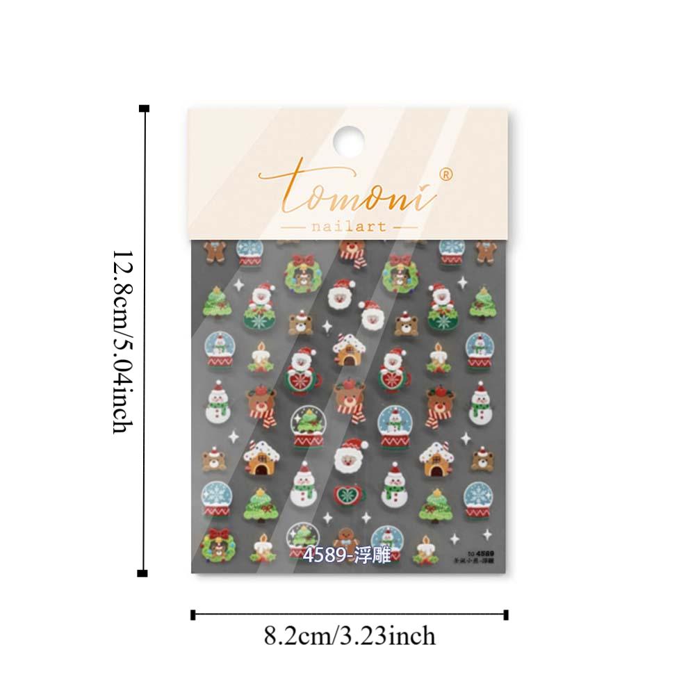 5D  Christmas Nail Sticker Nail Accessories Xmas Nail Decoration  Winter