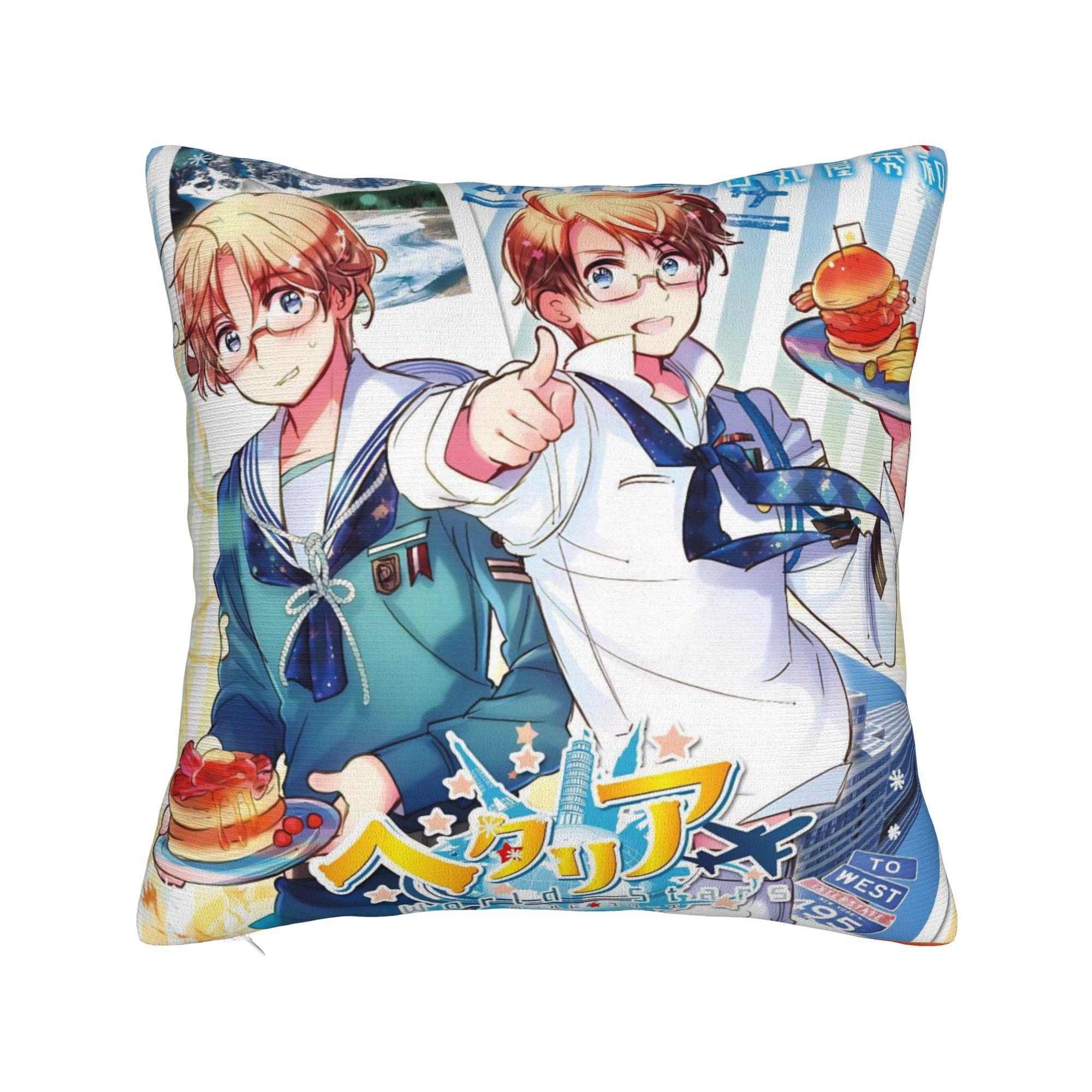 

Hetalia Axis Powers Anime Pillowcases Merch Printed Cushion Cover Gift Pillow Case Cover Home Multi-Size 12x12Inch