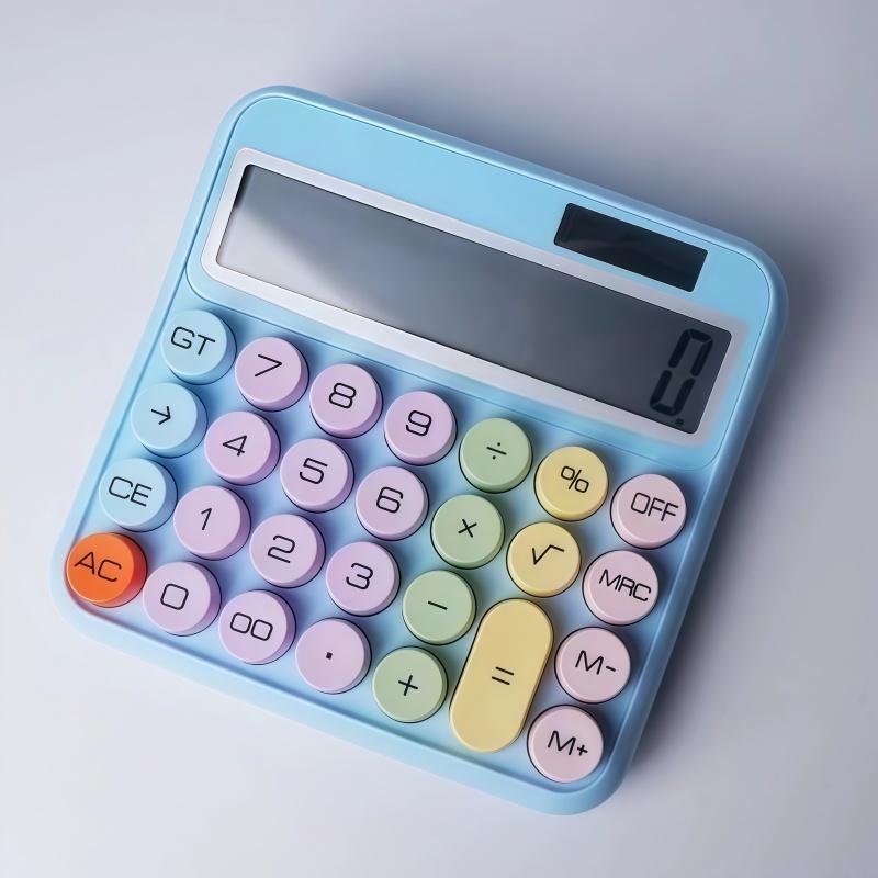 

Dopamine Calculator Solar Calculator Large LCD Display Office School Student Portable 12-Digit Candy Color with Solar & Battery Dual