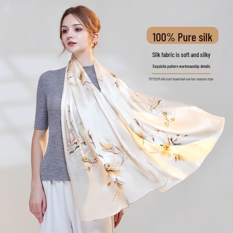 Hang Silk Road Chinese Style Mulberry Silk Scarf Shawl