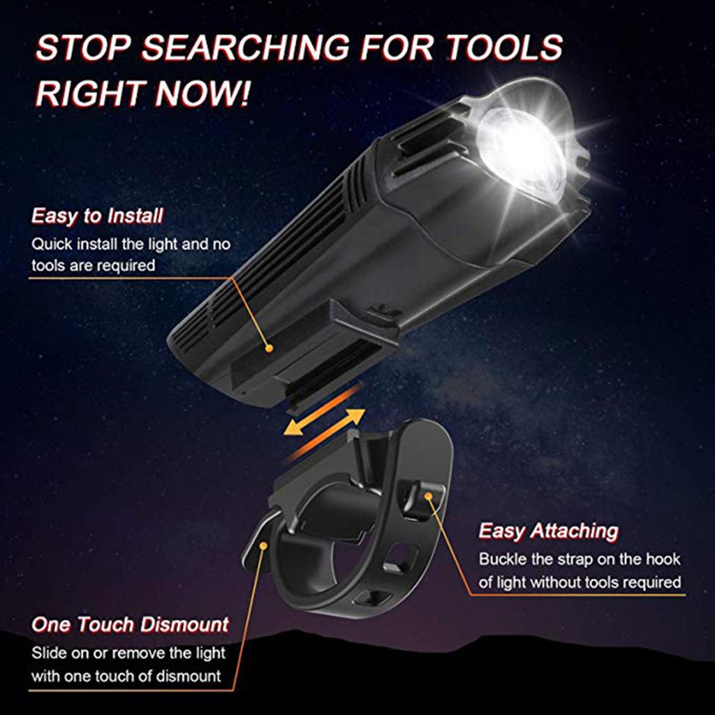 Lampe de vélo Rechargeable USB Super brillante, voyant d'avertissement de conduite nocturne, IPX45, HJ-057