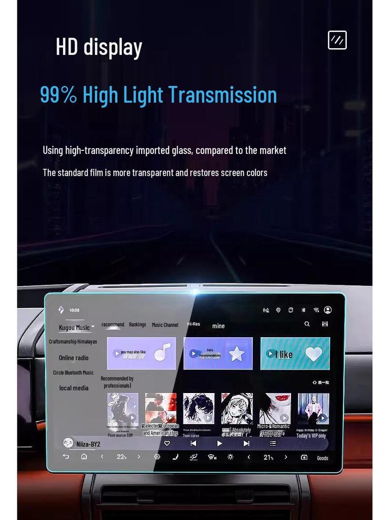 Leopard Titanium Central Control Tempered Car Navigation Screen Protector.