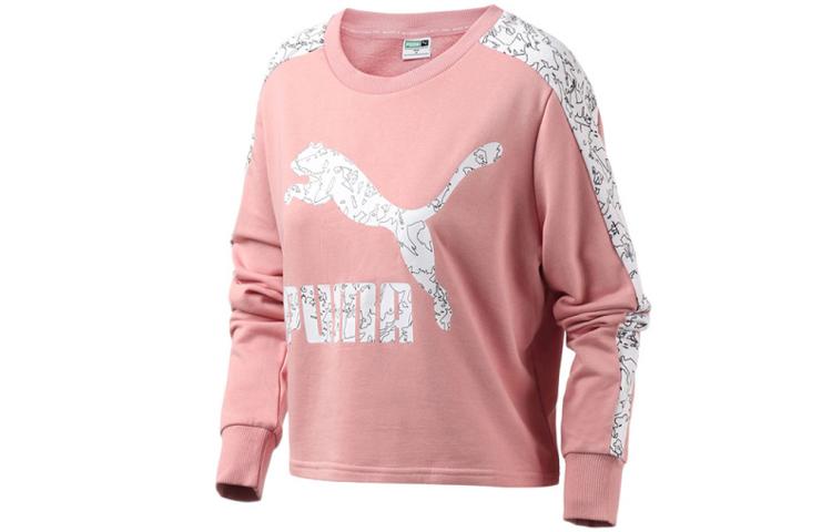 PUMA CLASSICS Sweatshirts Women s Pink Crew Neck Moderate Regular 595906-14 S