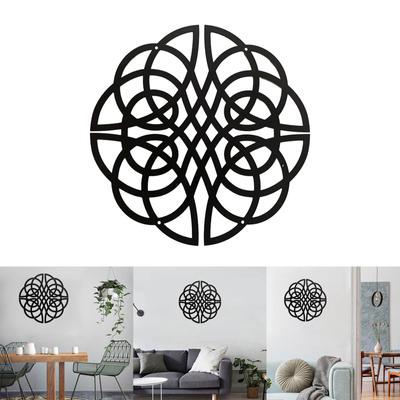 Celtic Knot Wall Decor Round Metal Art Decor Black Wall Signs Sculpture Hanging Decor for Living Bedroom Wall