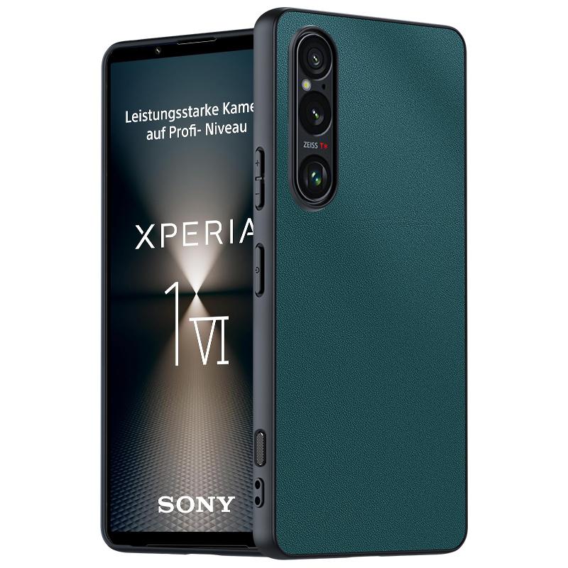 For Sony Xperia 1 VI Case PU Leather+Hard PC Shell Texture Ultra Thin Phone Cover